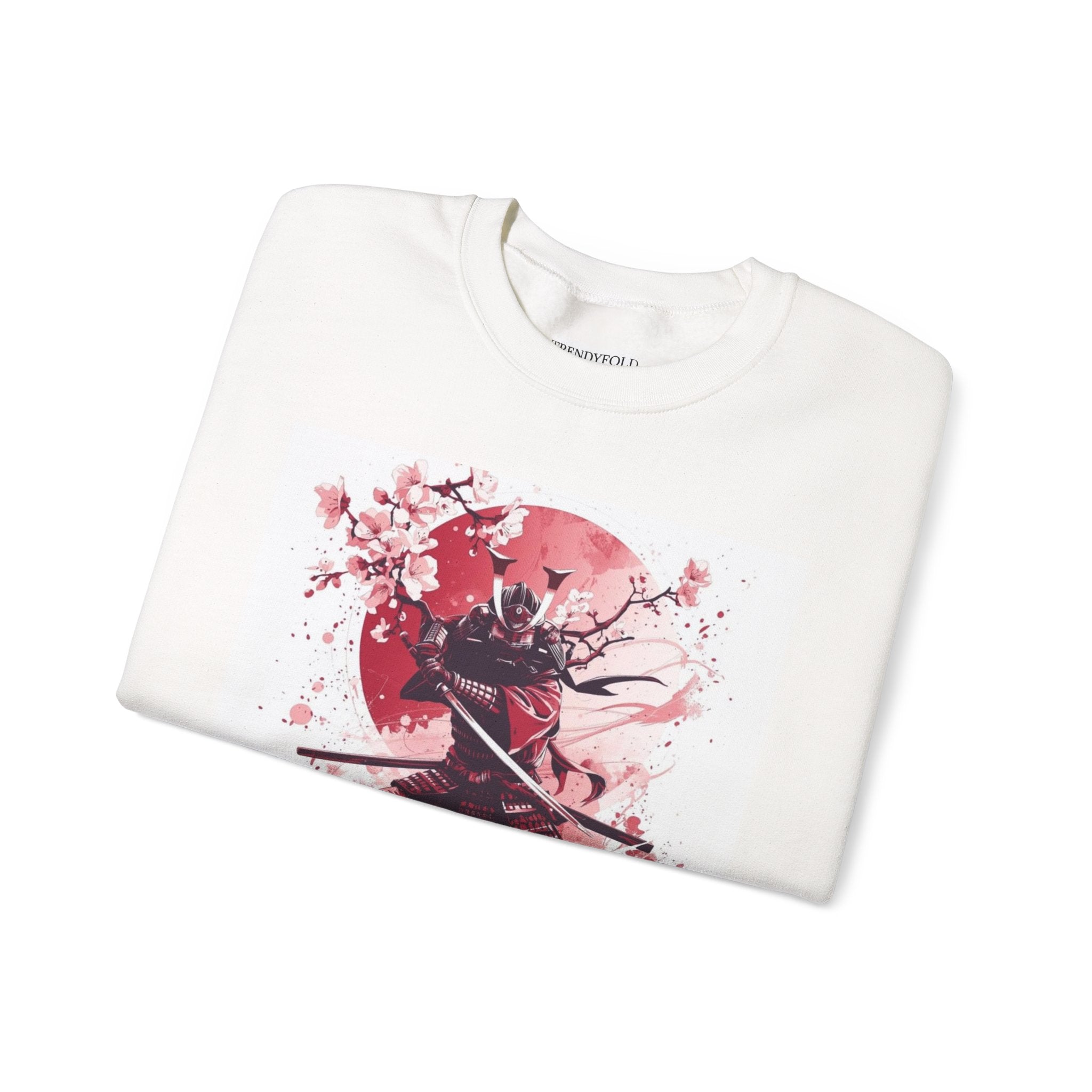 Samurai Cherry Blossom Sweatshirt — Red Moon Warrior Crewneck