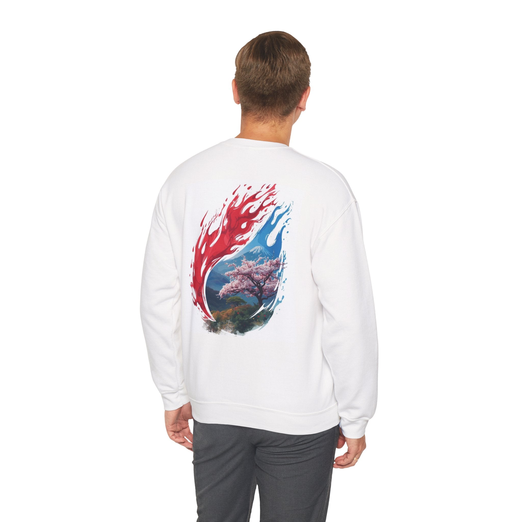 Samurai Cherry Blossom Sweatshirt — Red Moon Warrior Crewneck