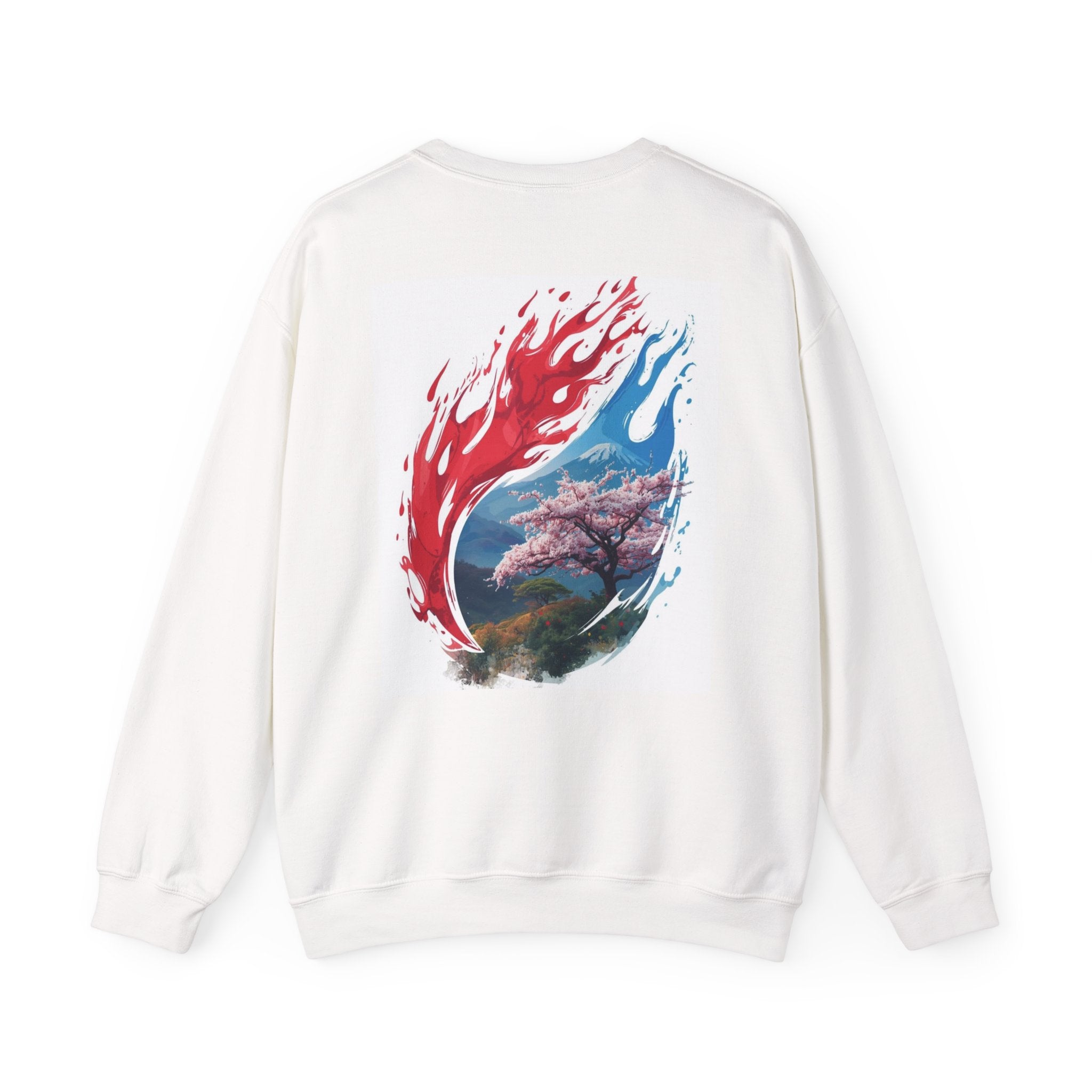 Samurai Cherry Blossom Sweatshirt — Red Moon Warrior Crewneck