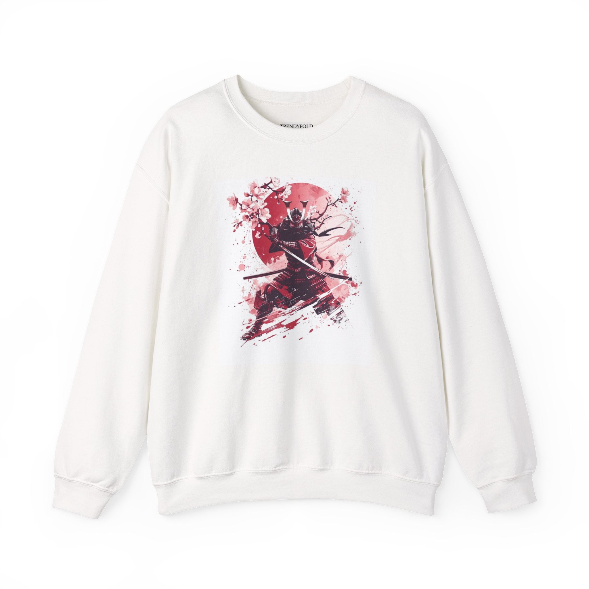 Samurai Cherry Blossom Sweatshirt — Red Moon Warrior Crewneck